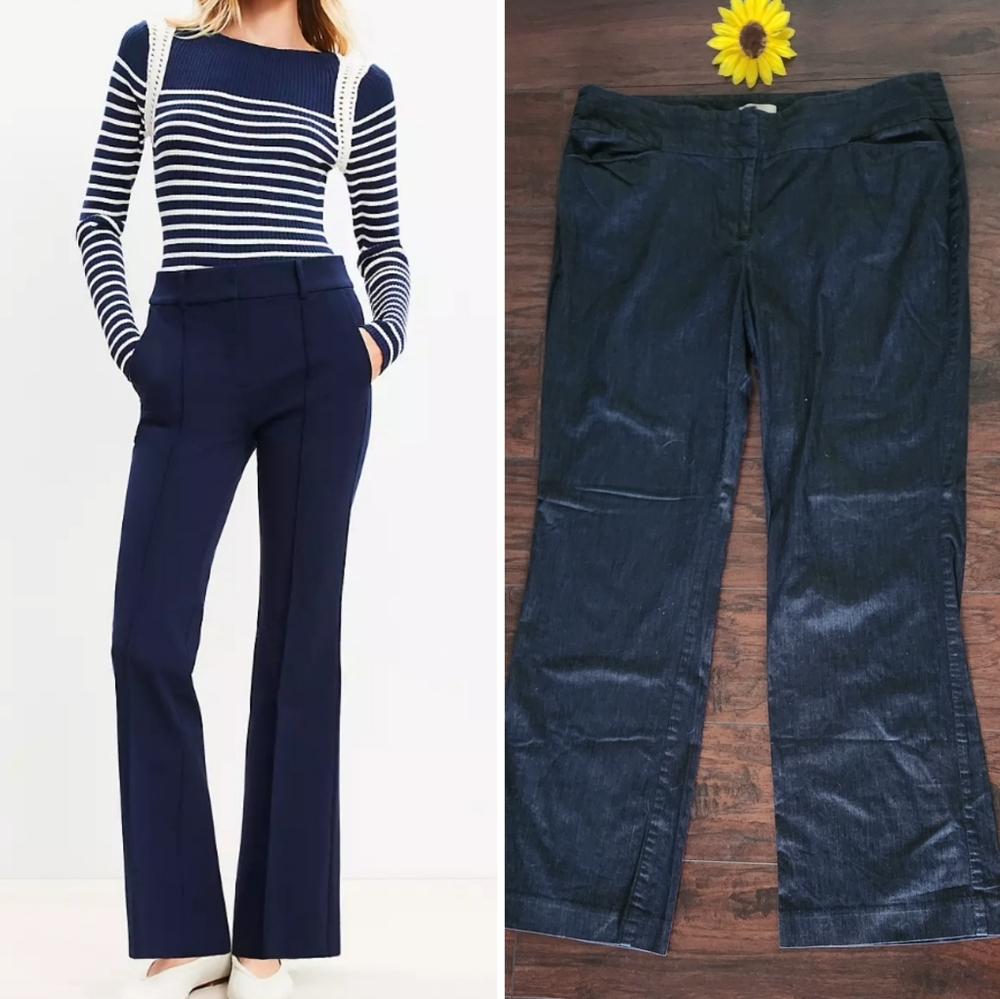 LOFT Dark Blue Flare Pantslo Pants